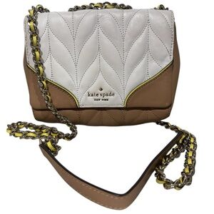 New Kate Spade Mini Emelyn Briar Lane Quilted Crossbody bag White Dove multi
